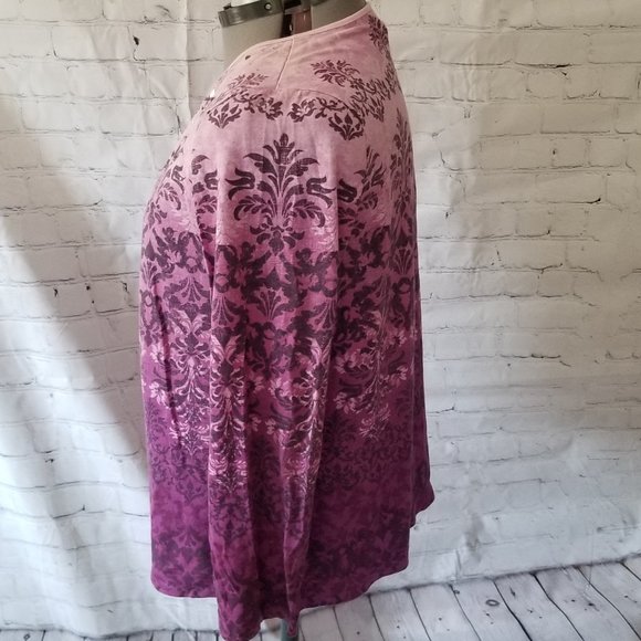 Gloria Vanderbilt Purple Hombre Embellished Top Lg - Picture 4 of 15
